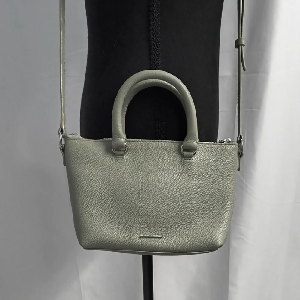 Like New Rebecca Minkoff Gray Leather Moto Crossbody Satchel - Picture 9 of 9